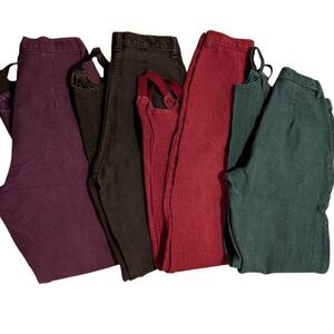 Women's 80s vintage  Maroon Forenza denim stirrup jean pants size 10 one pair‎